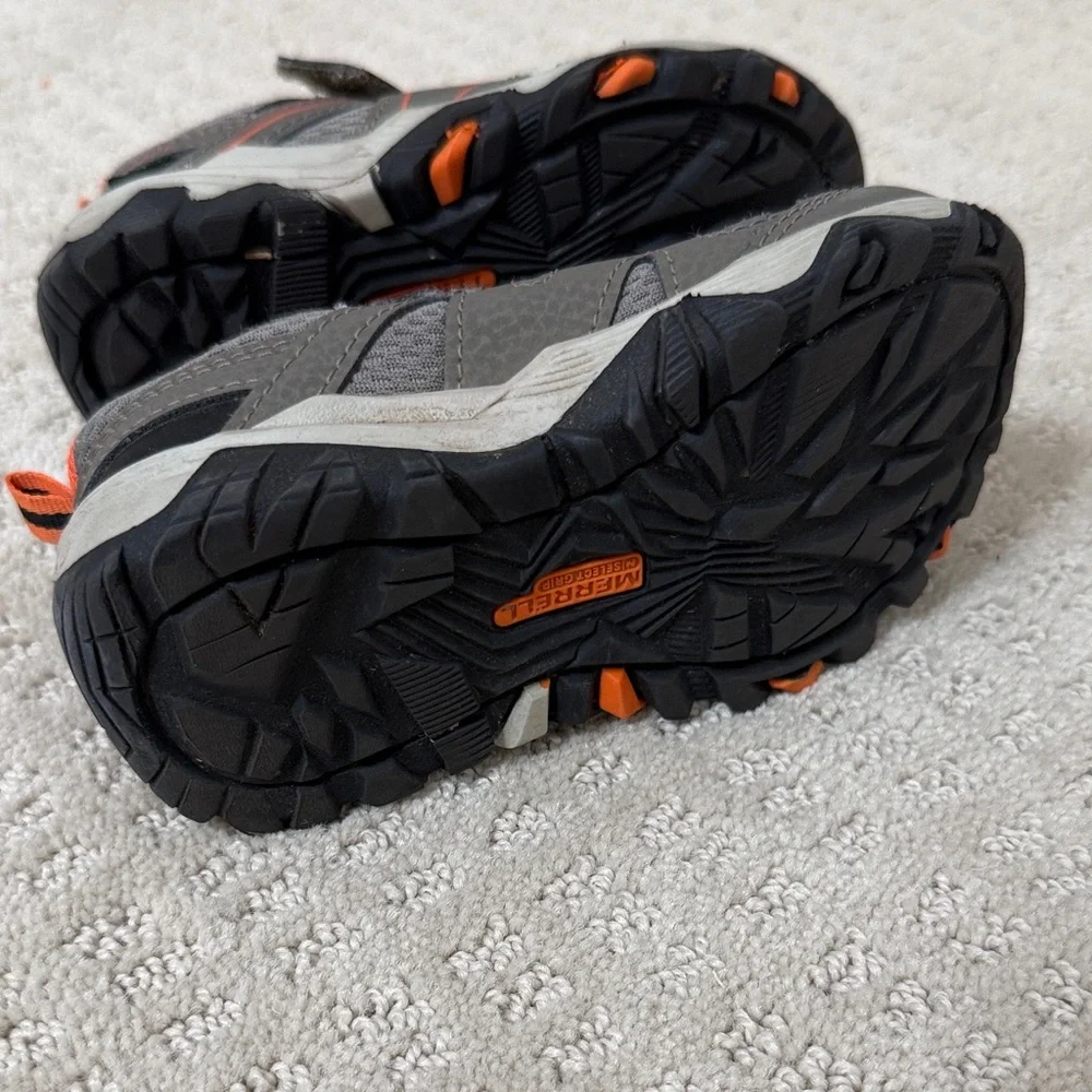 Merrell Gray and Orange Kids' Hook-and-Loop Active Sneakers
